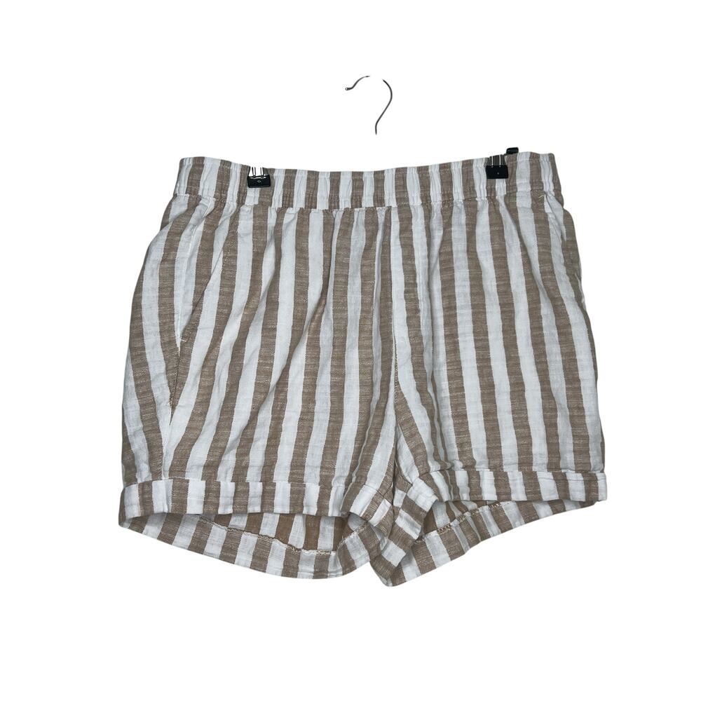 Old Navy High Rise Linen Short Striped Size Medium